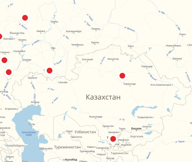 Dealer network outside the Russian Federation